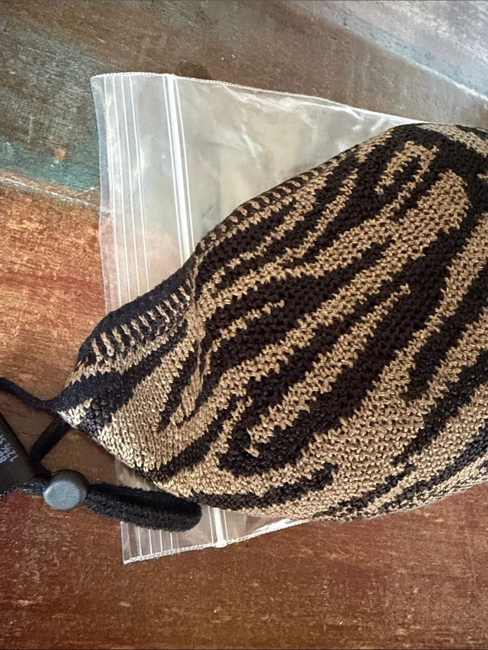 NWOT St. John Zebra Woven Face Mask